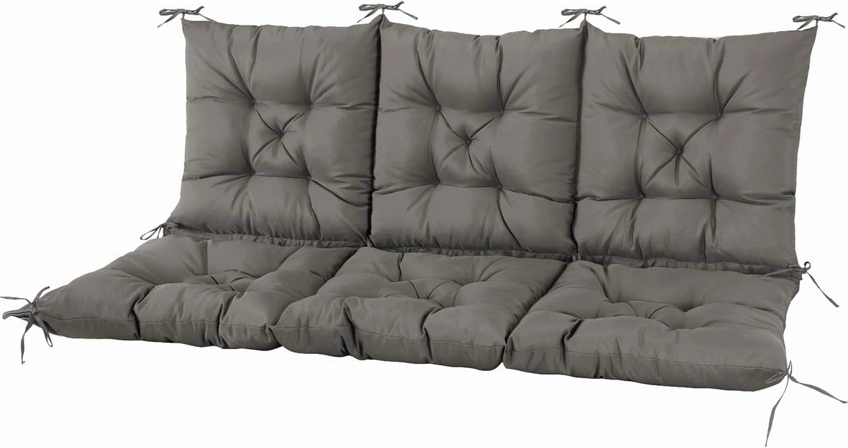 NACATIN 3 Seat Cushion for Outdoor Swing - 60x40 Inches, 4" Thick Porch Swing Cushions with Ties and Storage Bag, Waterproof Bench Replacement Cushions for Patio, Outdoor, Backyard and Garden (Khaki)