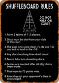 Shuffleboard Black New Metal Signage Wall Rules in Real LifeInteresting Rules Signs for Indoor and Outdoor 8�G12 Inches