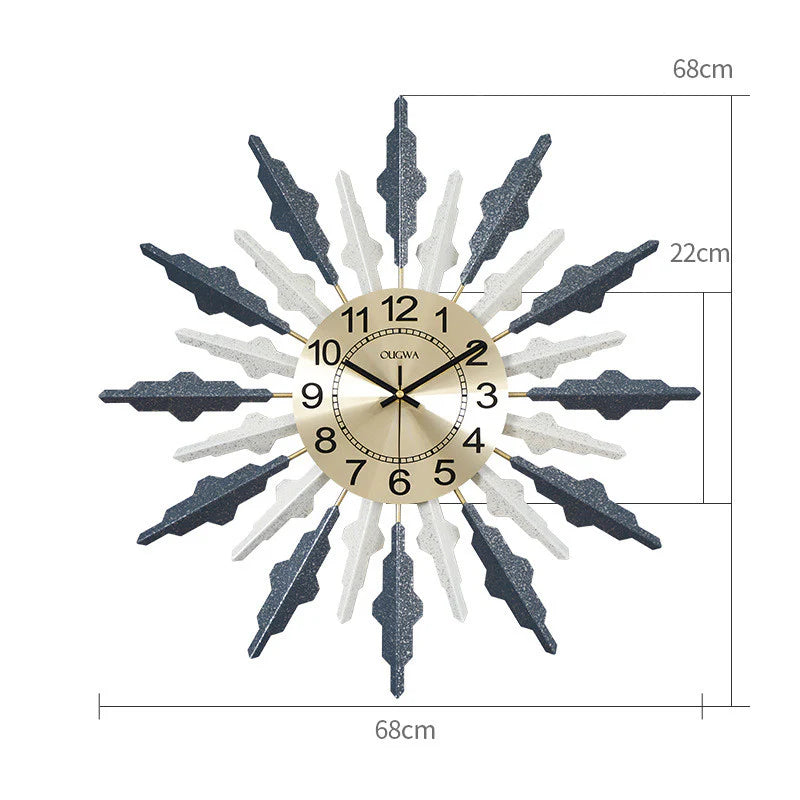 Modern Metal Wall Clock – Creative Luxury Style Decorative Home Clock (Small / Large)