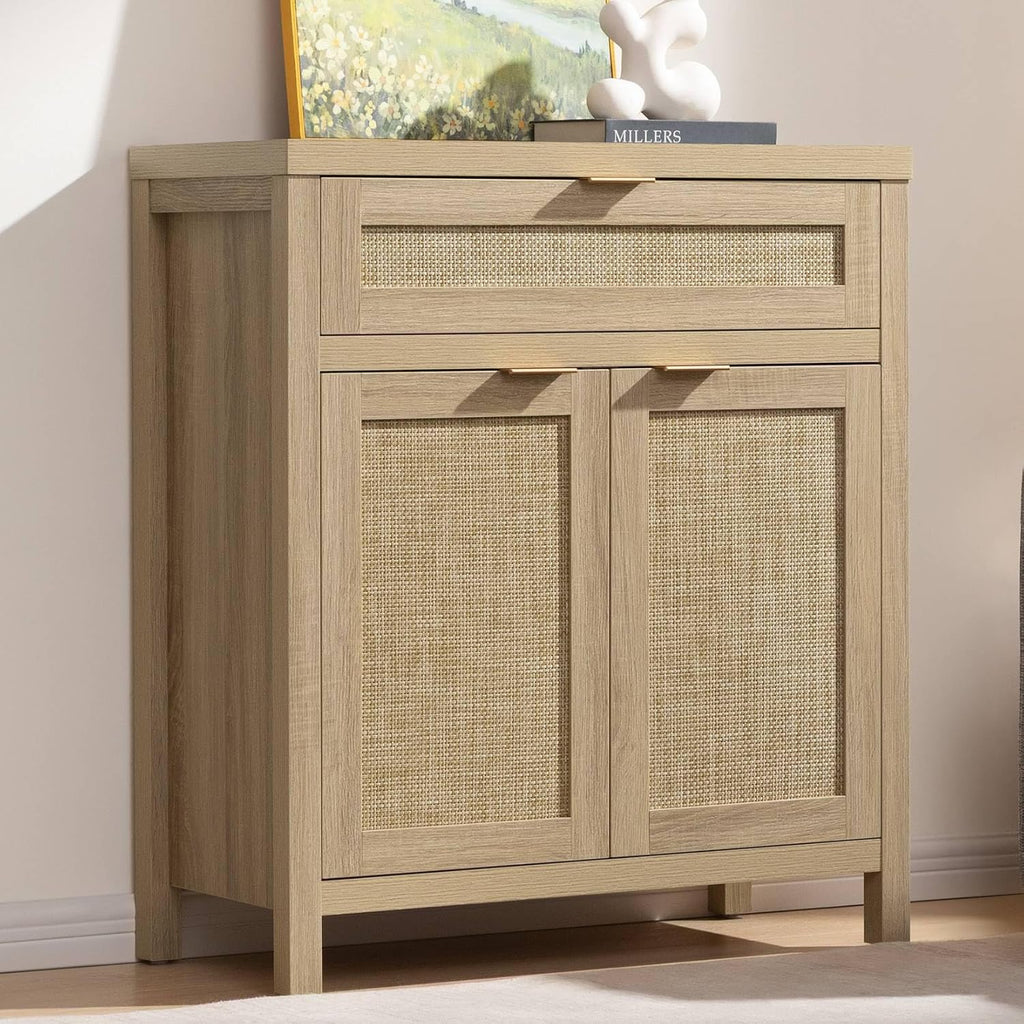 Rattan-Style Sideboard Cabinets, Set of 2, Natural