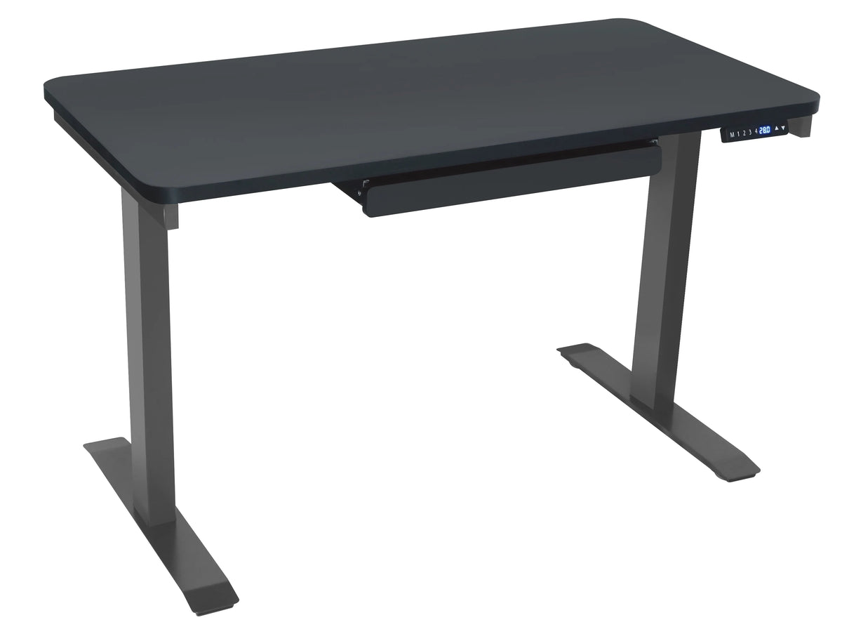Motionwise Black Electric Height Adjustable Standing Desk, 24?x48", Height Adjustable 28" - 48" with 4 Pre - Set Height Adjustments and USB Charge Port, Multiple Colors