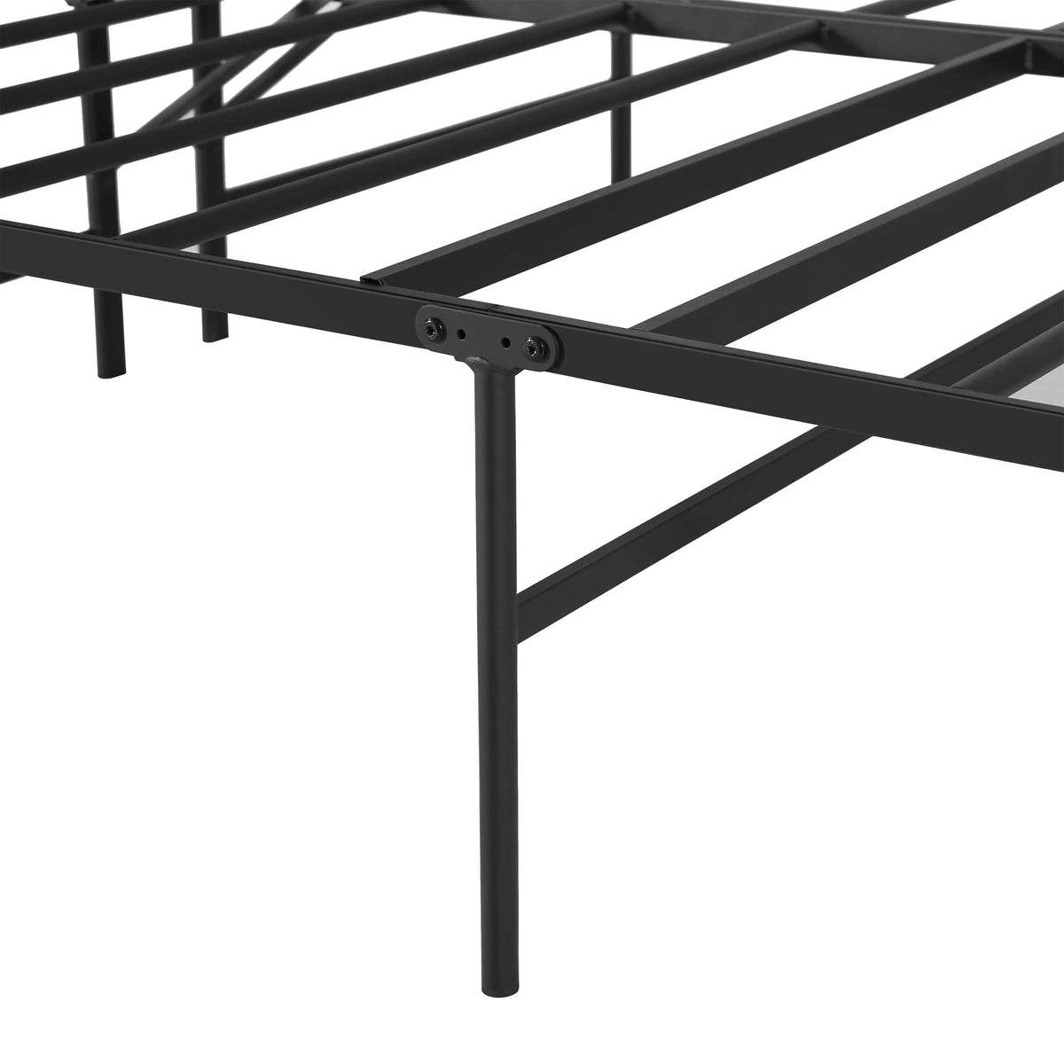 VECELO Foldable Metal Platform Bed Frame, Steel Slat Support/No Box Spring Needed, King Size, Black