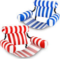 Pool Wave Pool Floats Chairs Adult, 2 Packs Heavy Duty Inflatable Swimming Pool Lounges, Fabric Floating Hammock, Kids Blow Up Pool Noodles,…