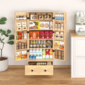 Planntonneo 71'' Tall Kitchen Pantry Storage Hutch Cabinet with Doors and Shelves, Grey Oak