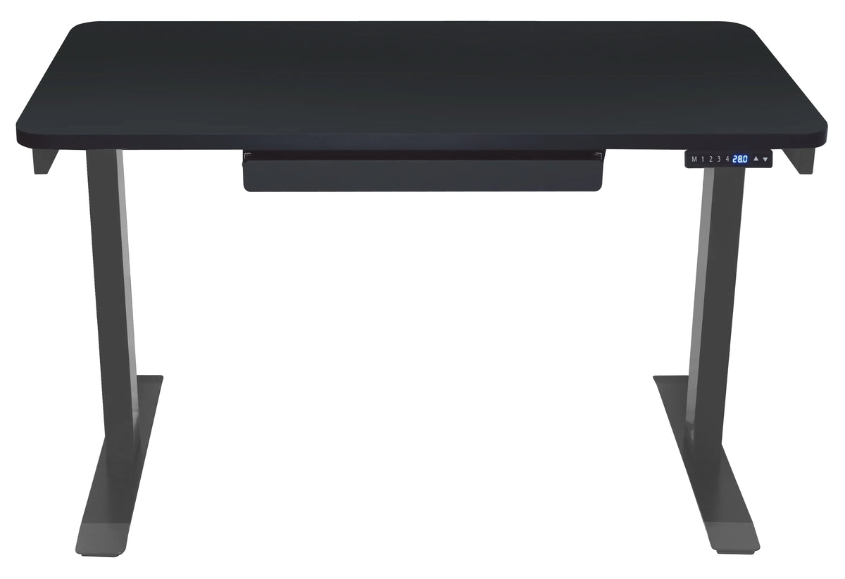 Motionwise Black Electric Height Adjustable Standing Desk, 24?x48", Height Adjustable 28" - 48" with 4 Pre - Set Height Adjustments and USB Charge Port, Multiple Colors