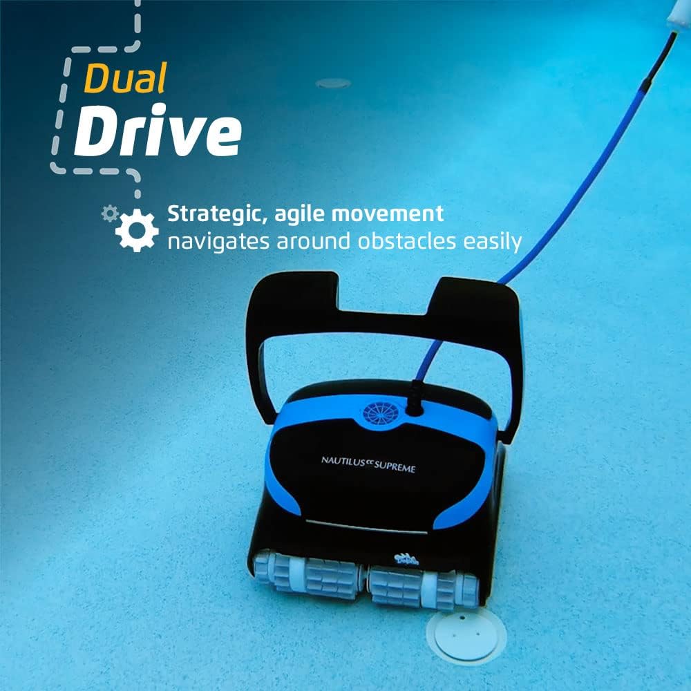 Wi-fi Automatic Robotic Pool Vacuum Cleaner, Always Cleaning, Never Charging, with Wall Climbing Scrubber Brush, Ideal for In-ground Pools…