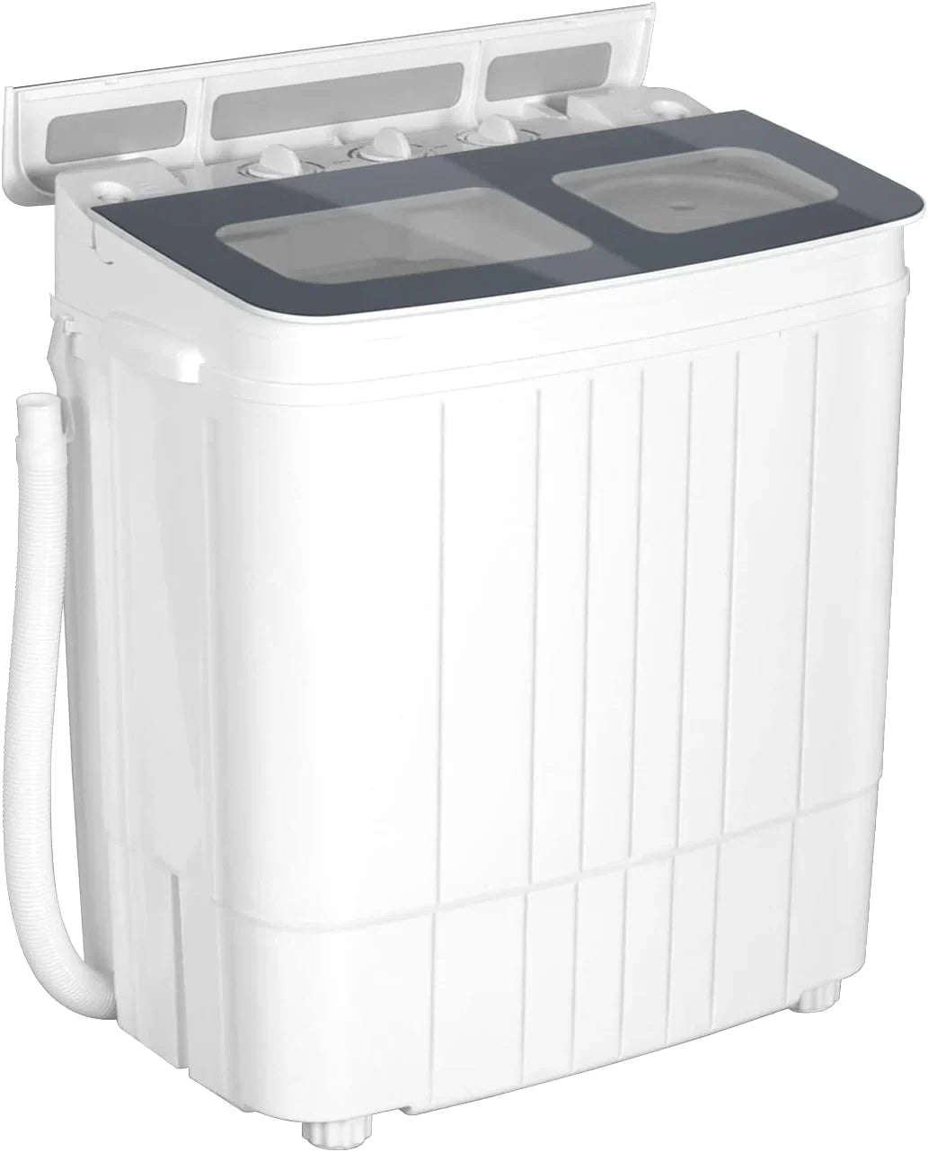 Portable Washing Machine - 14.5 lbs Mini Twin Tub Washer & Spin Dryer for Apartments, Dorms, Rvs, Camping - Gray/blue