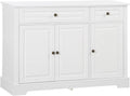 Kitchen Sideboard with Two Drawers and Adjustable Shelves, White