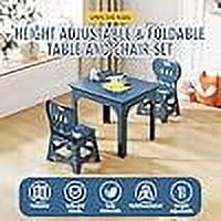 Unicoo® Kids Folding Table and Chairs Set, Height Adjustable Kids Folding Table Compact Design, Kids Table and Chairs Foldable, Picnic Table, Perfect for Playrooms, Classrooms, and Outdoor