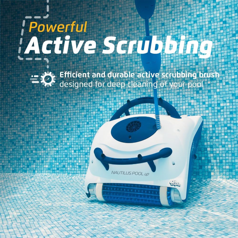 Wi-fi Automatic Robotic Pool Vacuum Cleaner, Always Cleaning, Never Charging, with Wall Climbing Scrubber Brush, Ideal for In-ground Pools…