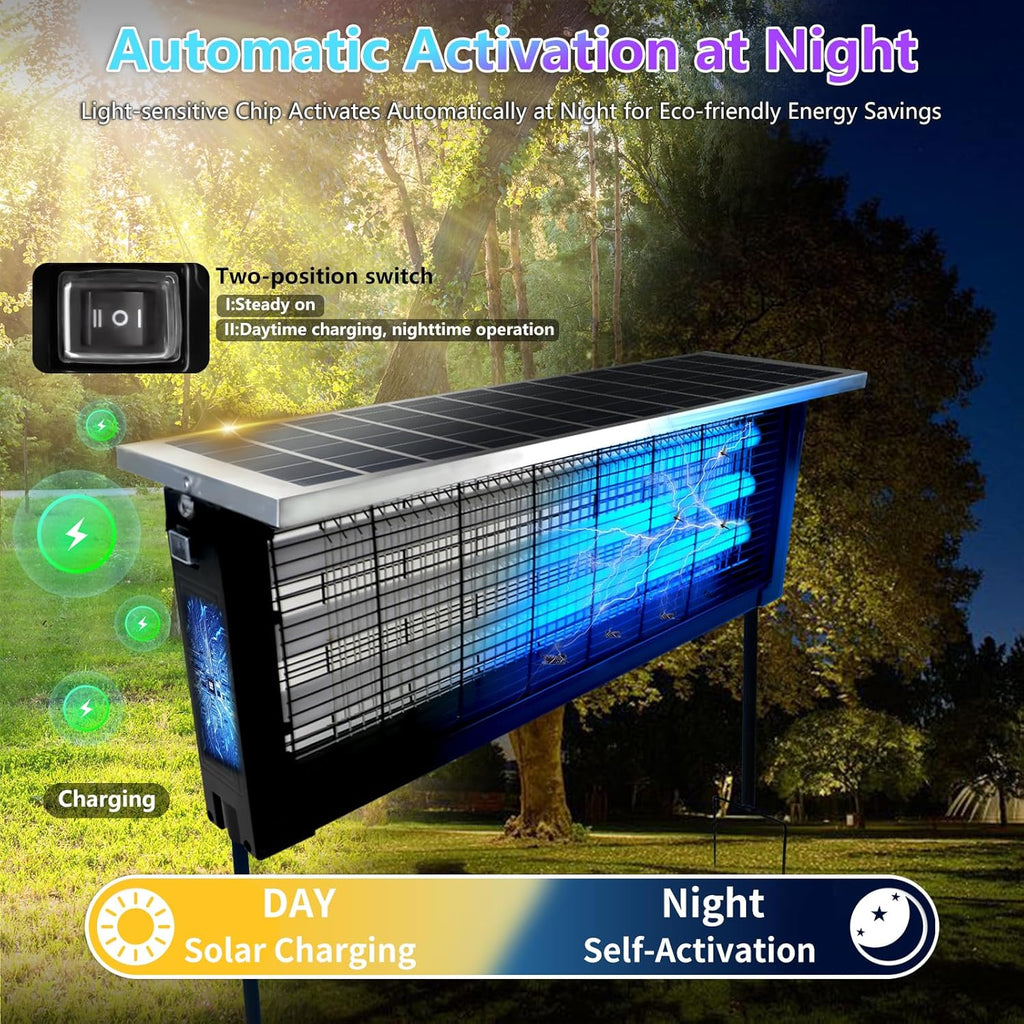 Solar-Powered Rechargeable Outdoor Insect Zapper