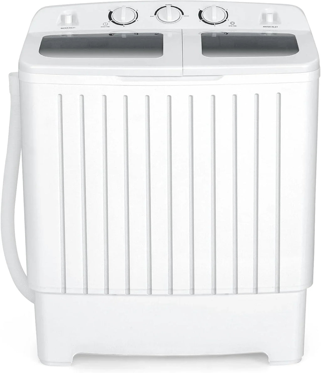 Portable Washing Machine, Twin Tub 20 lbs Capacity, WASHER(12 lbs) and SPINNER(8 lbs), Durable Design, Timer Control, Compact Laundry Washer…