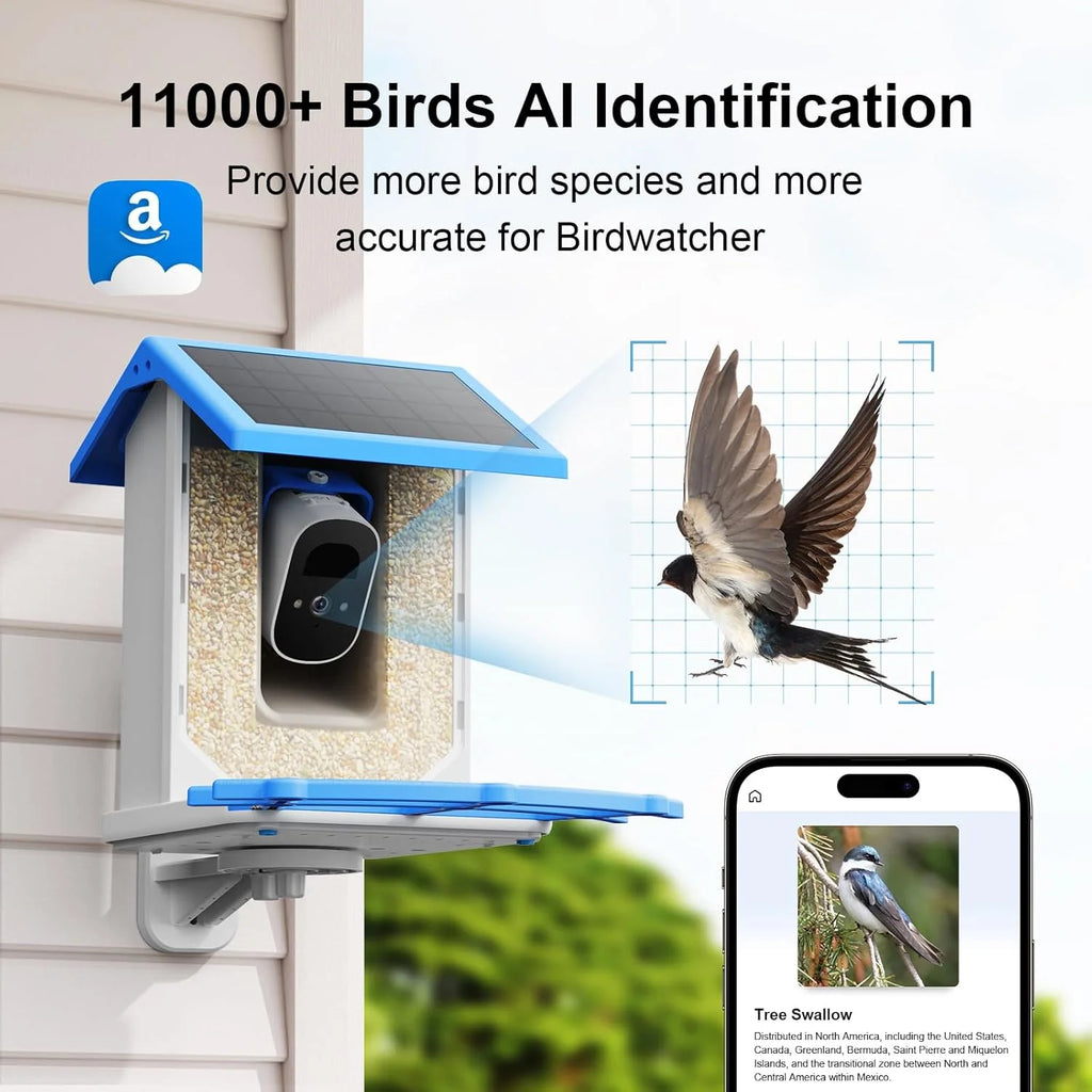 Solar-Powered Smart Bird Feeder with 2.5K Camera