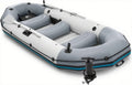 Inflatable Boat Set: Includes Deluxe 54IN Boat Oars and High-output Pump Wear-resistant Keel Removable Fishing Rod Holders 4-PERSON 1100LB…