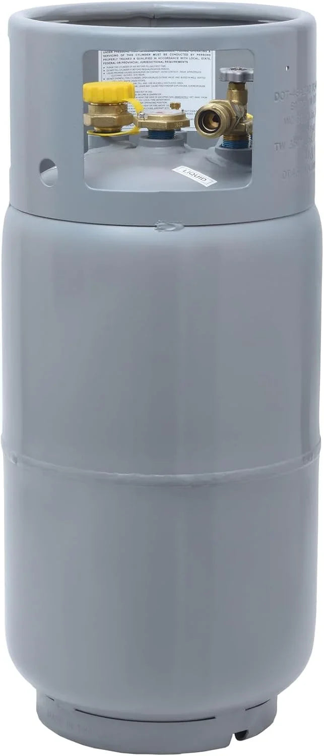 Steel Forklift Propane Tank Cylinder with Built-in Gauge, Gray