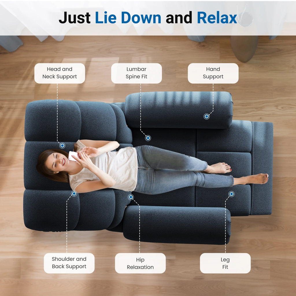 Power Recliner Chair, Electric Recline Sofa Chair for Adults with USB Port, Comfy Teddy Fleece Adjustable Cloud Sofa, Tool - Free Setup, Beige White