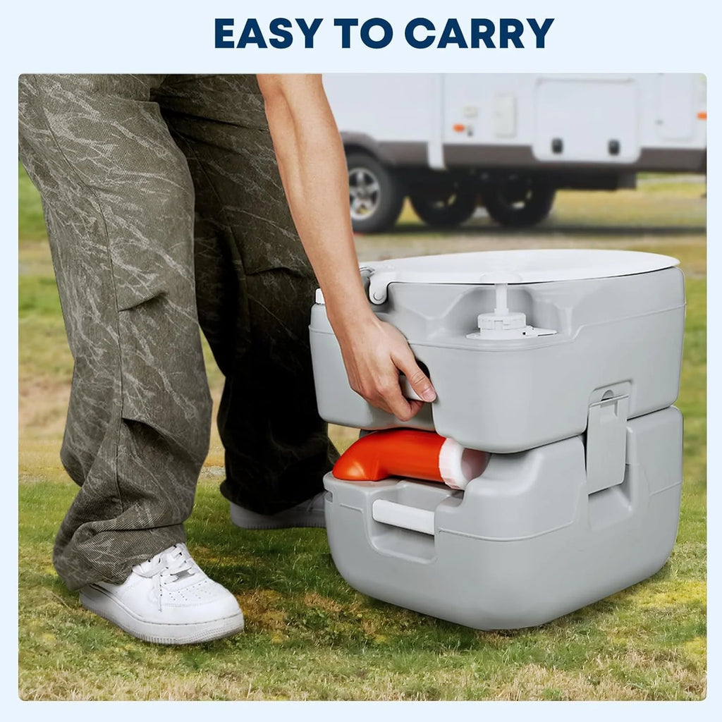 Portable Camping Toilet with 5.8-Gallon Waste Tank