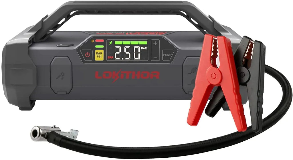 Jump Starter 2000AMP 20000MAH 12V Car Battery Booster Pack for Upto 8L Gas or 6L Diesel, 150 PSI Air Compressor with Damping…