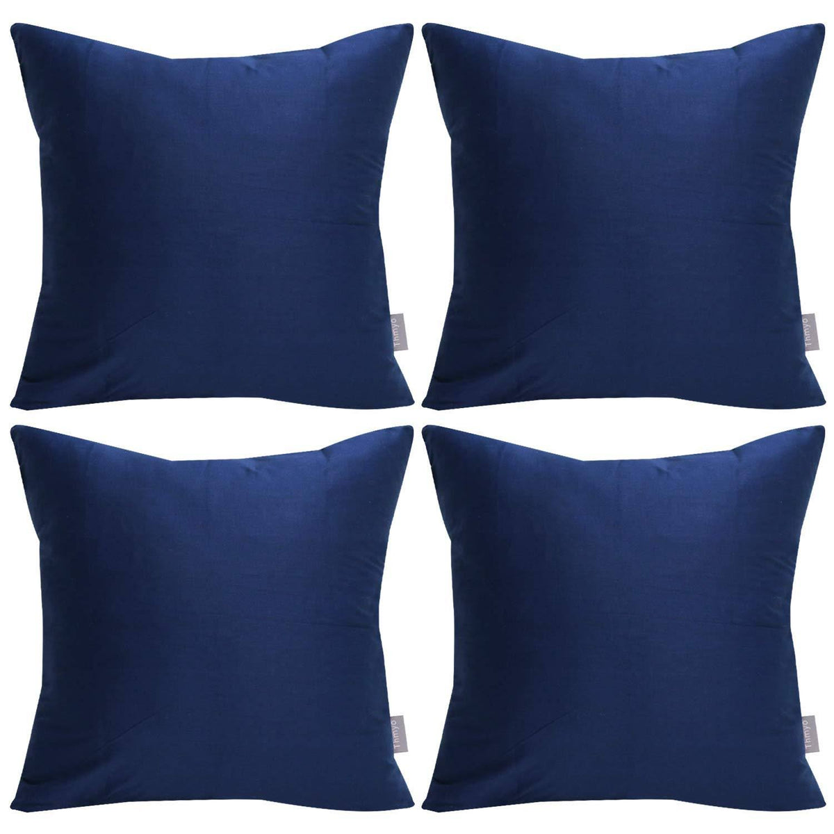 Thmyo 4-Pack 100% Cotton Comfortable Solid Decorative Throw Pillow Case Square Cushion Cover Pillowcase Sublimation Blank Pillow Cover