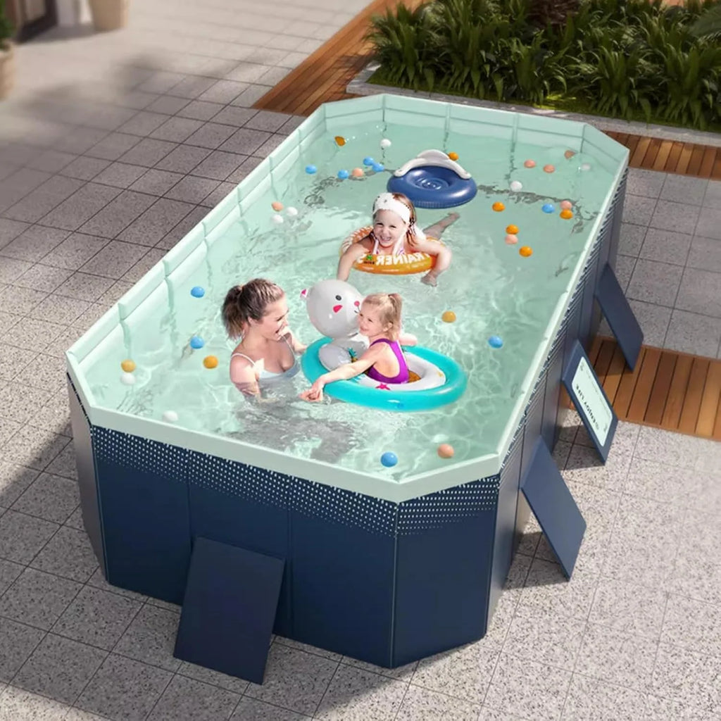 Rectangular Above-Ground Pool with Wood Frame