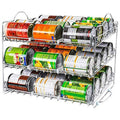 Utopia Kitchen Storage Can Rack Organizer Stackable Can Organizer Holds Upto 36 Cans for Kitchen Cabinet or Pantry (Chrome)