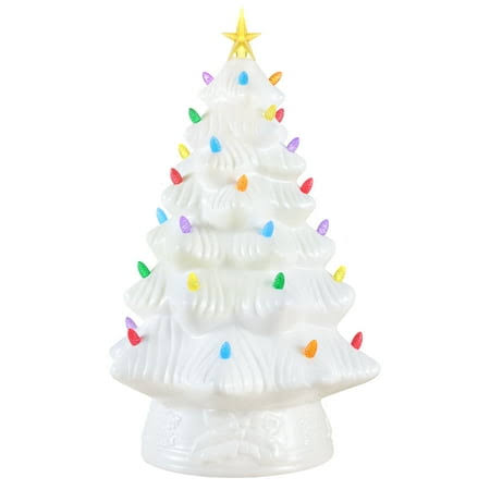 Mr. Christmas 15-inch White Nostalgic Ceramic Tree, Size: 15 inch