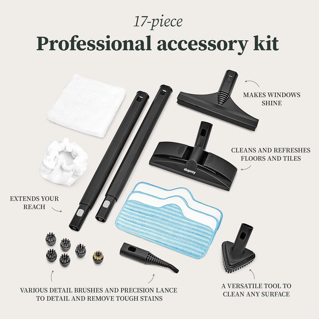 Steam Cleaner with 17-Piece Accessory Kit