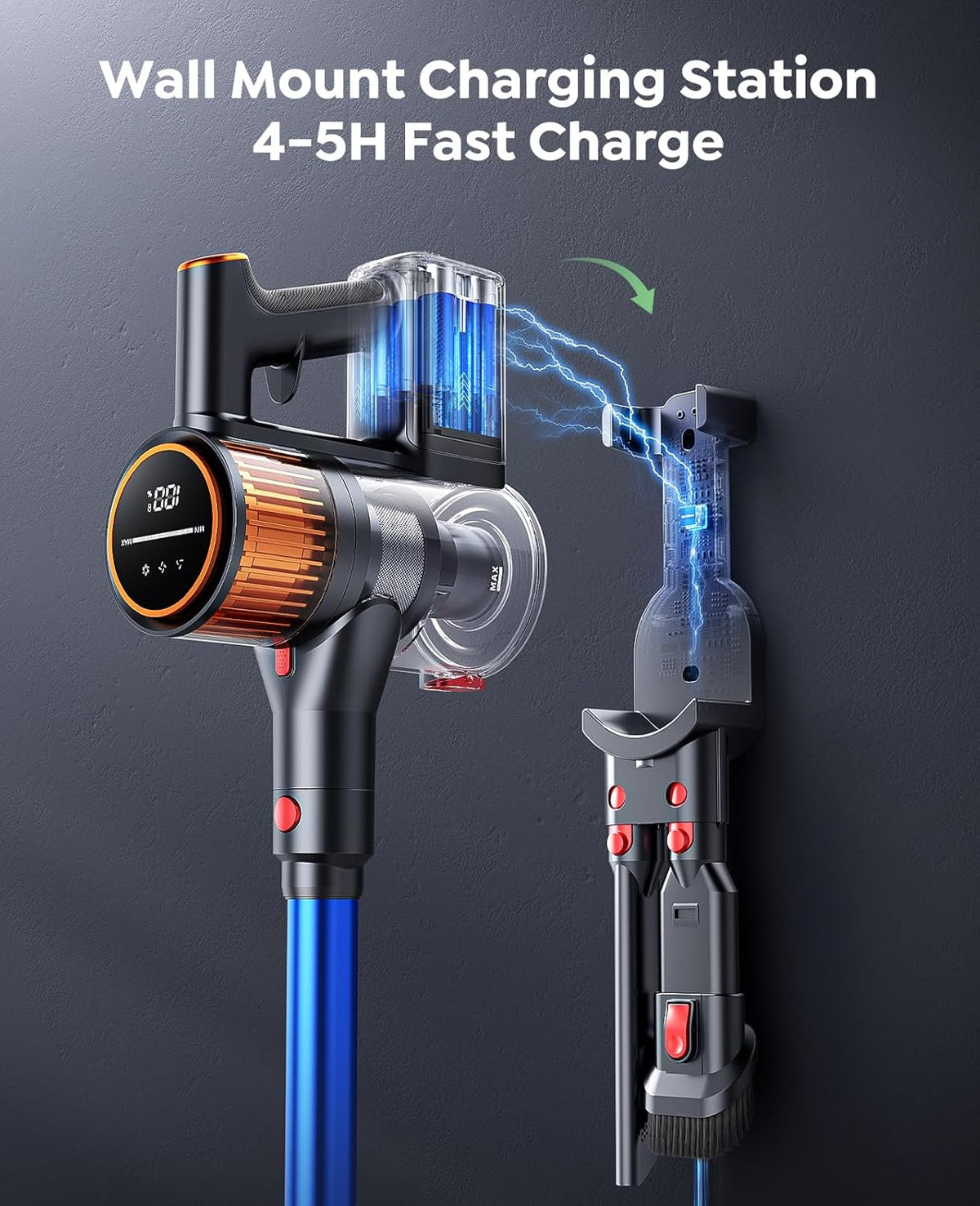 X9 Cordless Stick Vacuum Cleaner, 550W with Wall-Mount Charger
