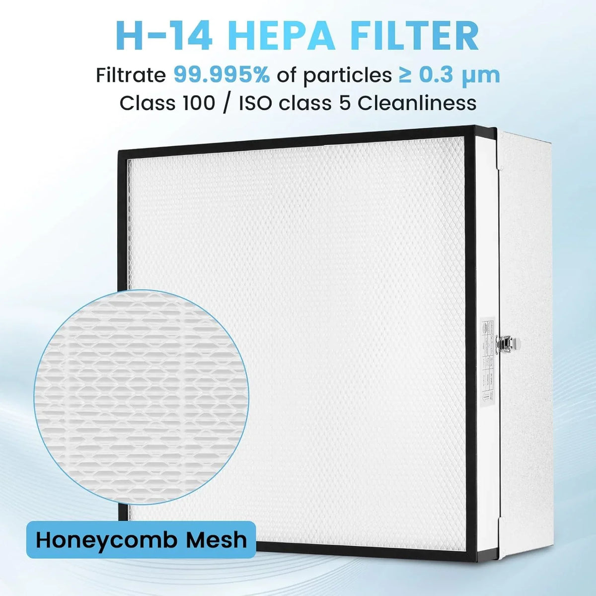 Yjingrui Laminar Flow Hood H 14 Hepa Filter with Safety Locks Class 100 Iso Class 5 Cleanliness Fan Filter Unit 22 6X22 6IN Flow Hood Mycolo