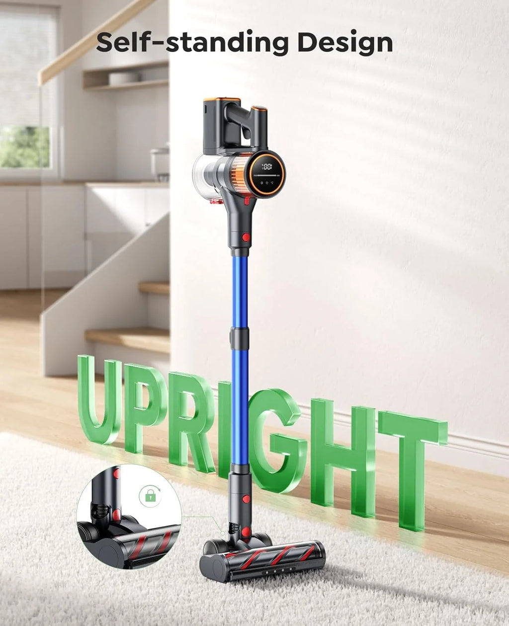 X9 Cordless Stick Vacuum Cleaner, 550W with Wall-Mount Charger
