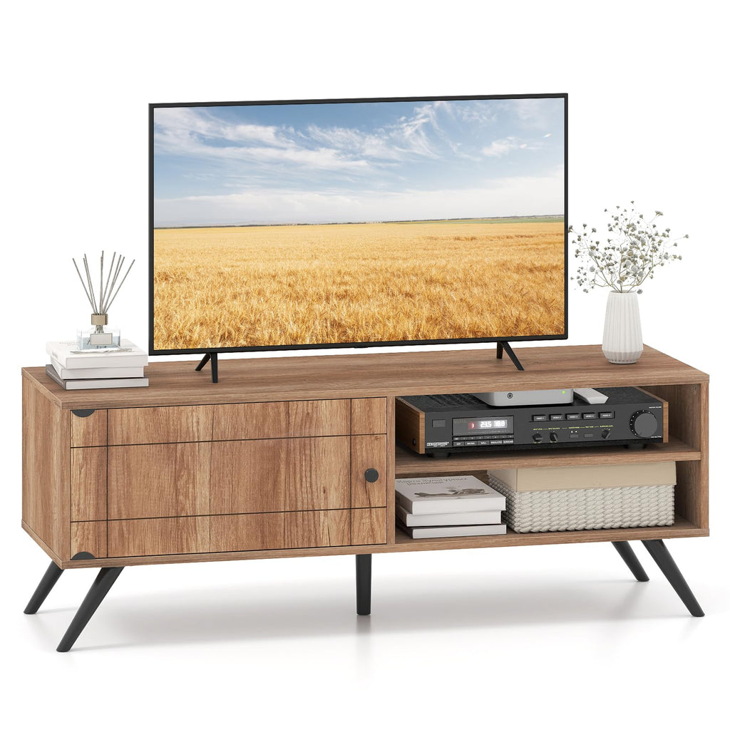 TV Stand for TVs up to 55 Inch Mid Century Modern Entertainment Center with Storage Cabinet