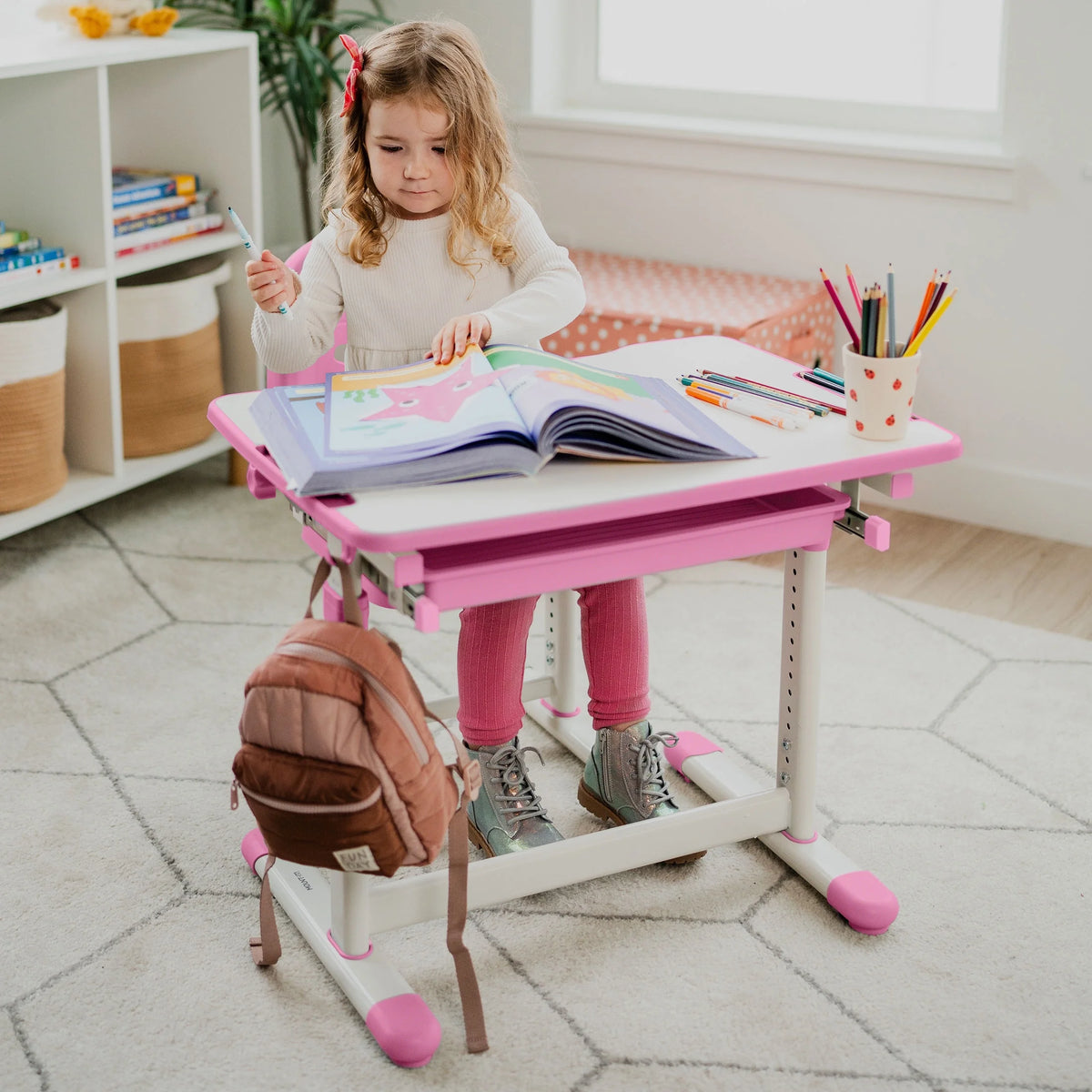 Mount - It! Kids Desk and Chair Set, Blue