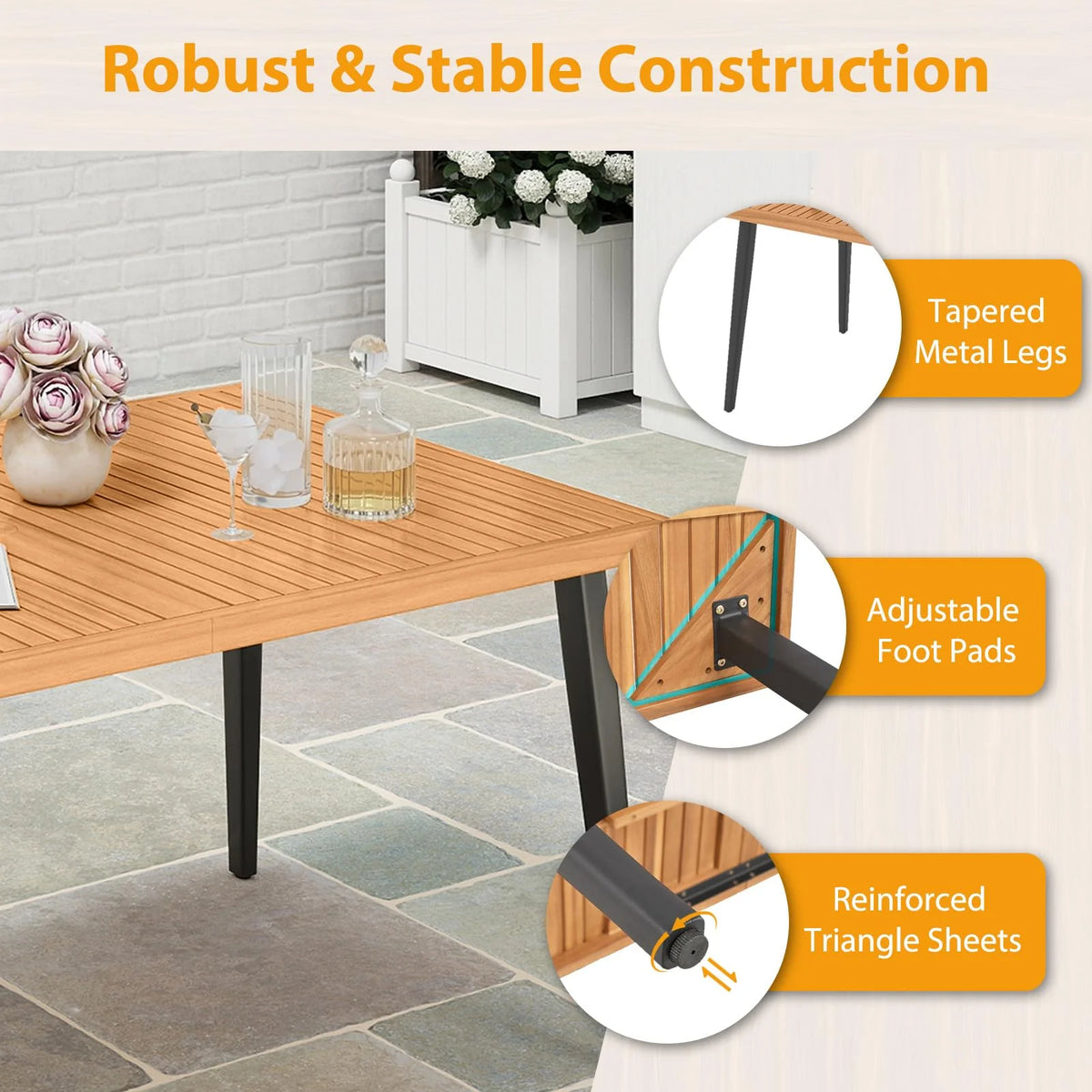 Tangkula 7 Pieces Patio Dining Table Set for Garden