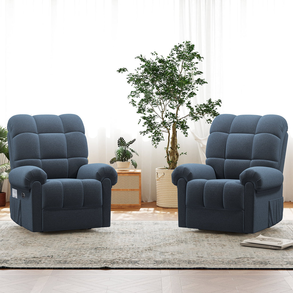 Power Recliner Chair, Electric Recline Sofa Chair for Adults with USB Port, Comfy Teddy Fleece Adjustable Cloud Sofa, Tool - Free Setup, Beige White