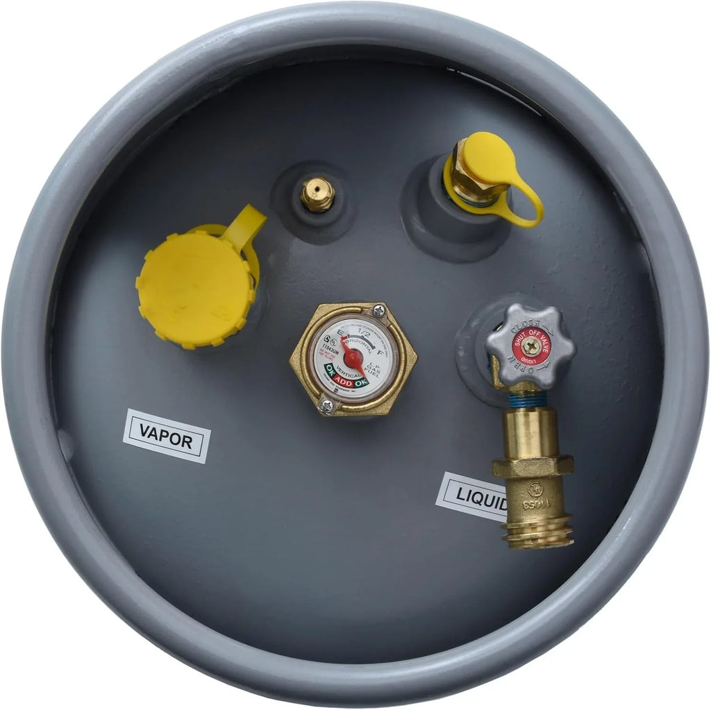 Steel Forklift Propane Tank Cylinder with Built-in Gauge, Gray