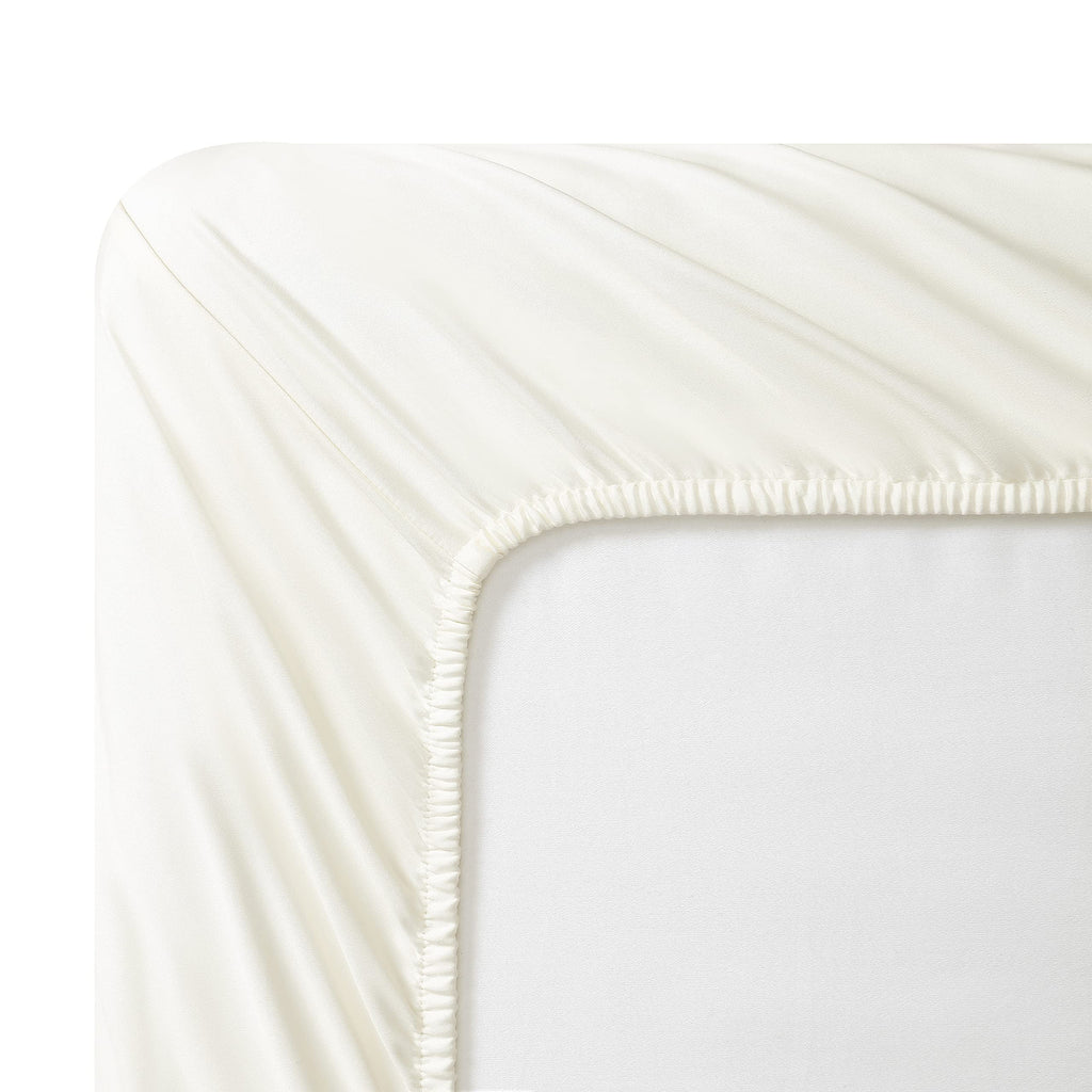 Vera Wang - 4 Pieces, Queen Sheet Set, Luxury Sateen Cotton Bedding, 800 Thread Count, Soft & Smooth Home Decor (Ivory, Queen)