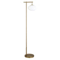 Nula 67.75" Arched Floor Lamp Joss & Main Base Finish: Brushed Brass, Shade Color: White