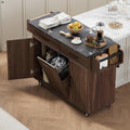 Rolling Kitchen Island Cart with Drop Leaf and Storage
