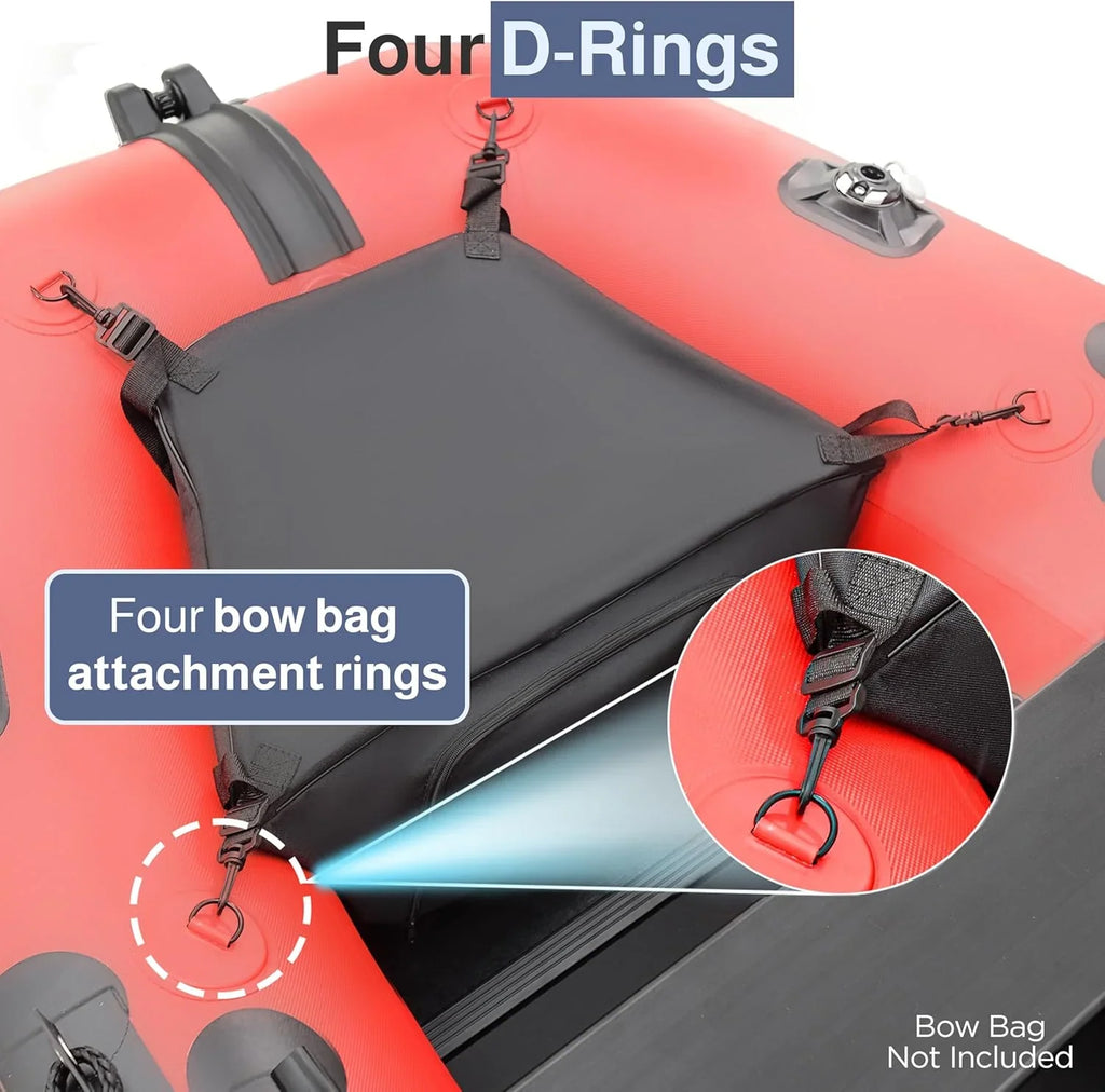 Inflatable Boat | Yacht Dinghy Tender Raft | Multi Person Fishing Boat | Aluminum Floor Oars | Fishing Rod Holders | Heavy-duty Pvc | 2024…