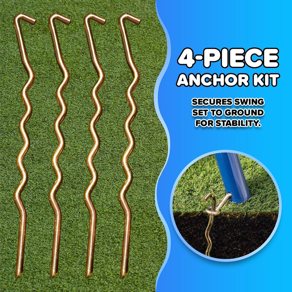 Metal Outdoor Swing and Slide Set