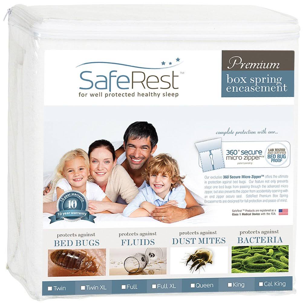 Saferest Premium Box Spring Encasement - Lab Tested Bed Bug Proof, Dust Mite Proof and Waterproof - Breathable, Noiseless and Vinyl Free