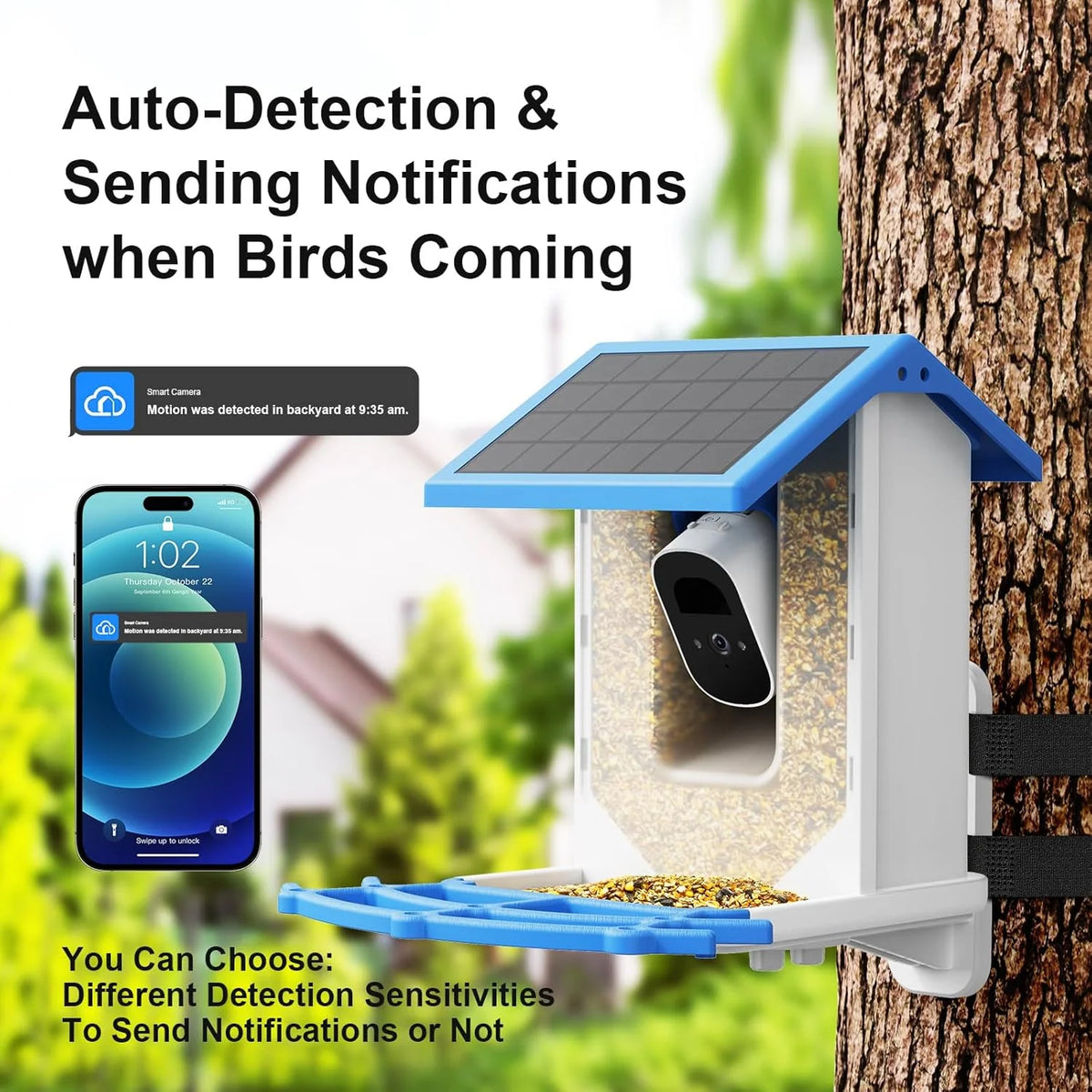 Solar-Powered Smart Bird Feeder with 2.5K Camera
