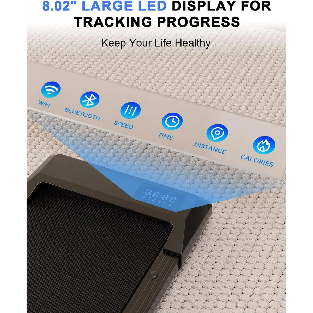 YDZJY 250 lb Walking Pad, 0.6 - 2.5 Mph Speed Range 1.2HP Quite Under Desk Treadmill, 2 in 1 Treadmill for Home/Office Exercise with Remote Control, Portable Treadmill with LED Display(Black)