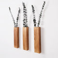 Mokof 3 Pack Wall Planters for Indoor Plants, Wood Wall Decor for Bathroom, Bedroom Living Room, Modern Farmhouse Wooden Pocket Wall Vases for Dried
