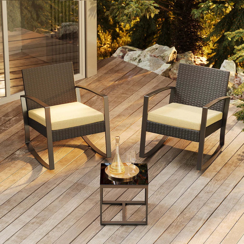 Patio Furniture Set Clearance, Lofka 5 Piece Outdoor Sectional Furniture Chair Set with Cushions and Tea Table, Gray