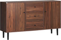 Kitchen Sideboard with Two Cabinets and Three Drawers, Rustic Brown