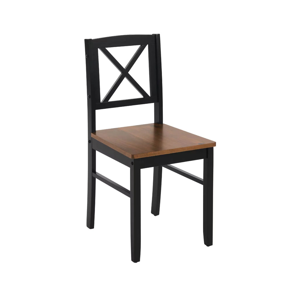 Seizeen Solid Wood Kitchen Table and Chairs, Dining Room Table Set for 4 with Gray Upholstered Chairs, Wood Grain Table Heavy - Duty Frame, Rustic Minimalist Style Breakfast Nook Set
