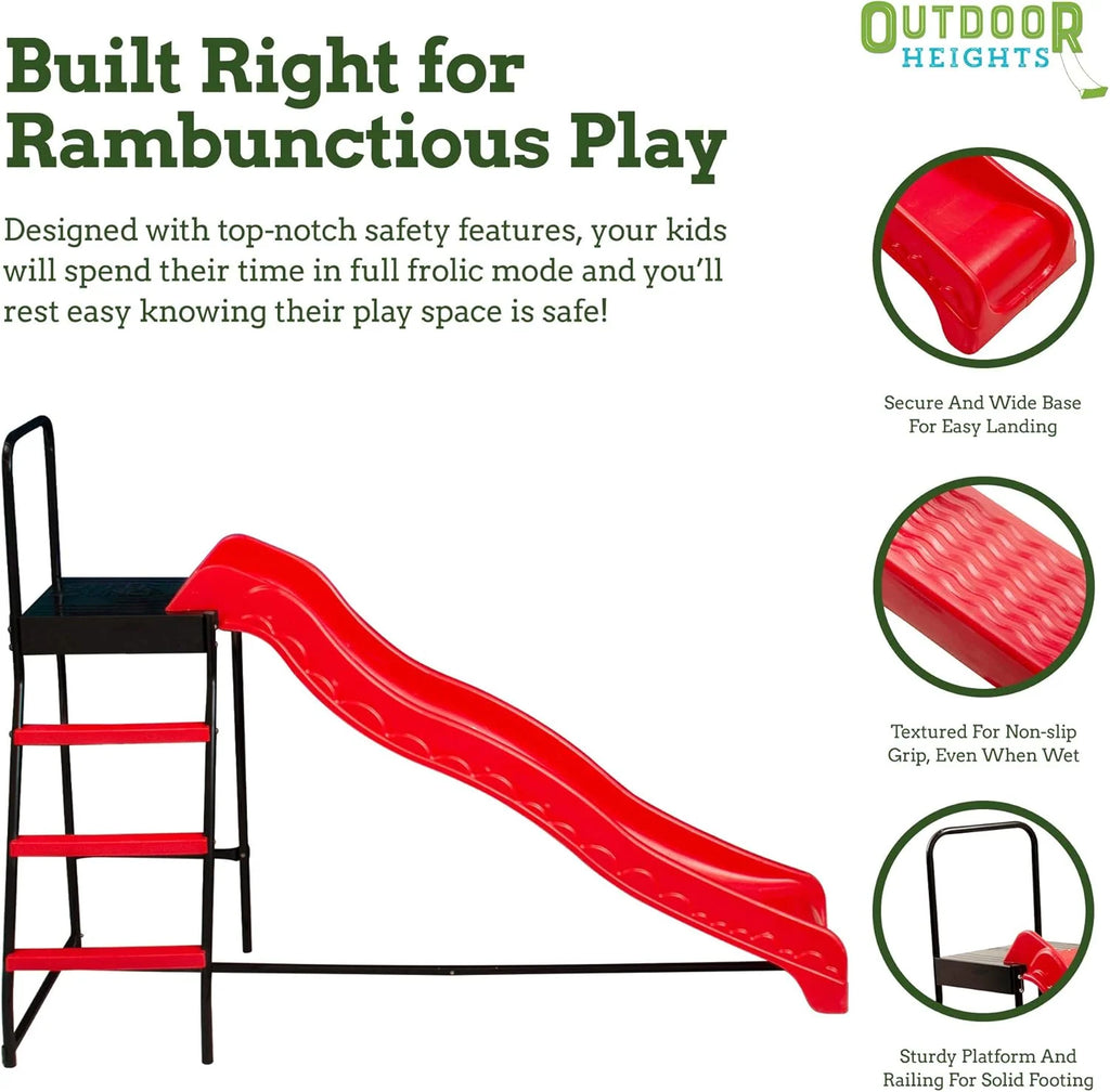 Trampoline Ladder and Slide Combo with Entry Platform
