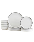 Tabletop Unlimited 12-pc Black Rim Dinnerware Set, Service for 4 - Black
