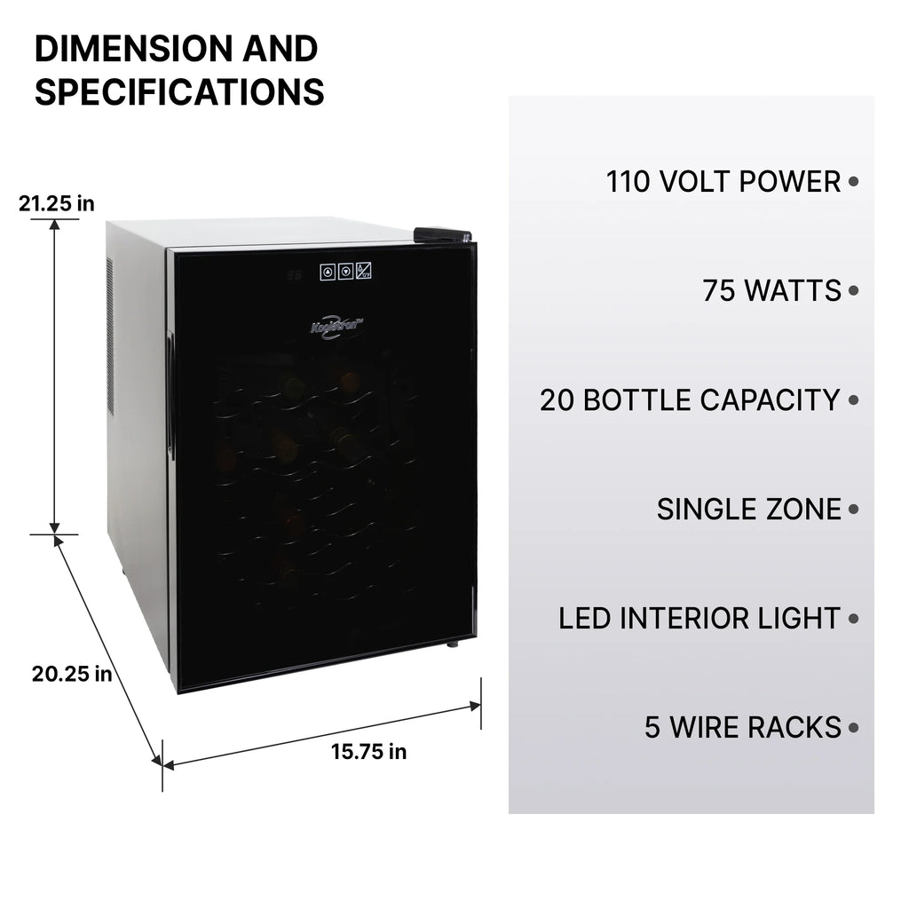 Koolatron 8 Bottle Wine Cooler Thermoelectric Freestanding Wine Fridge